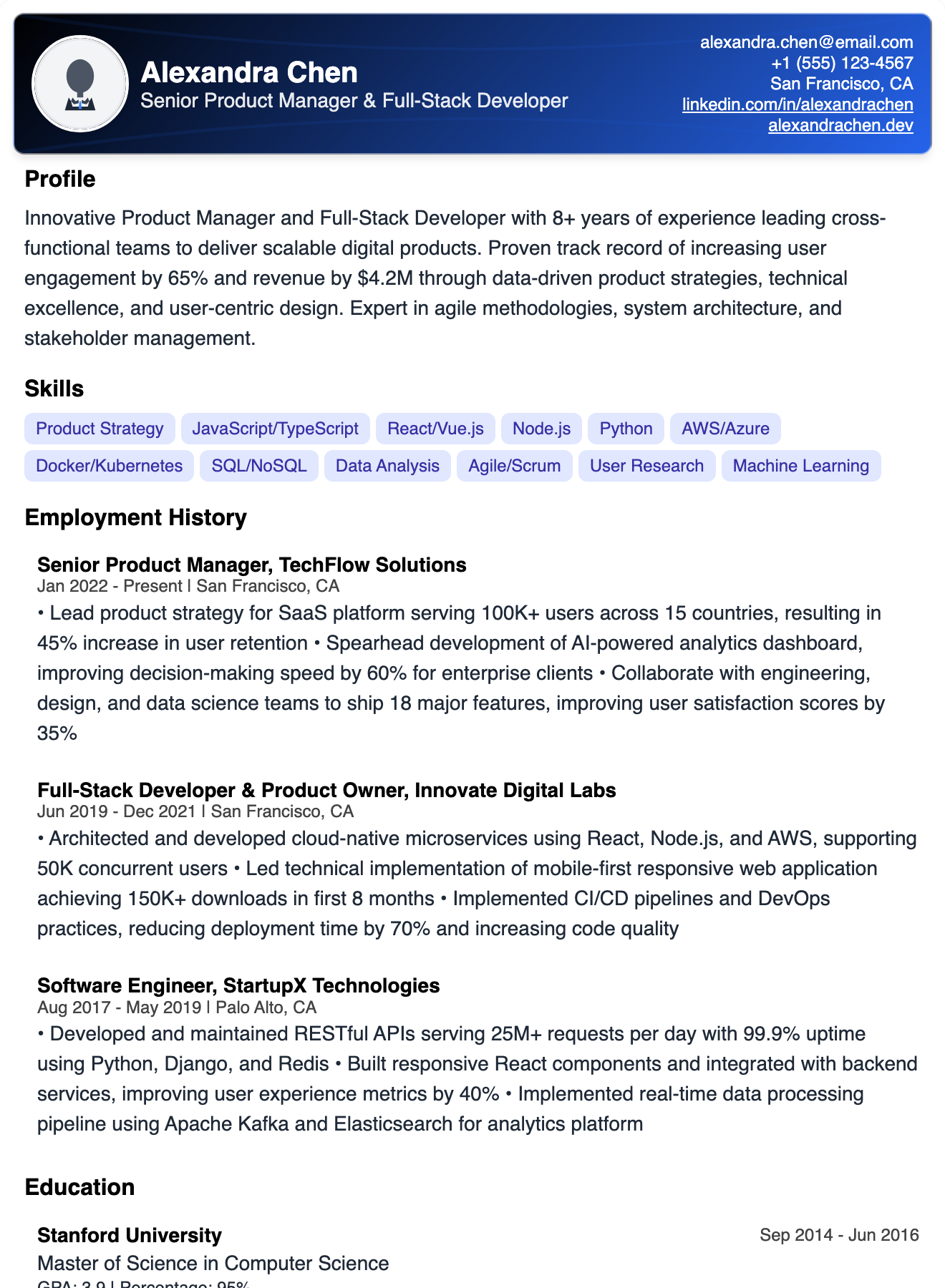 ATS Optimized Resume Template