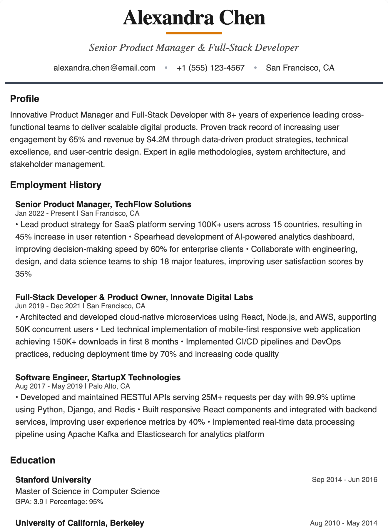 Executive Luxury Resume Template