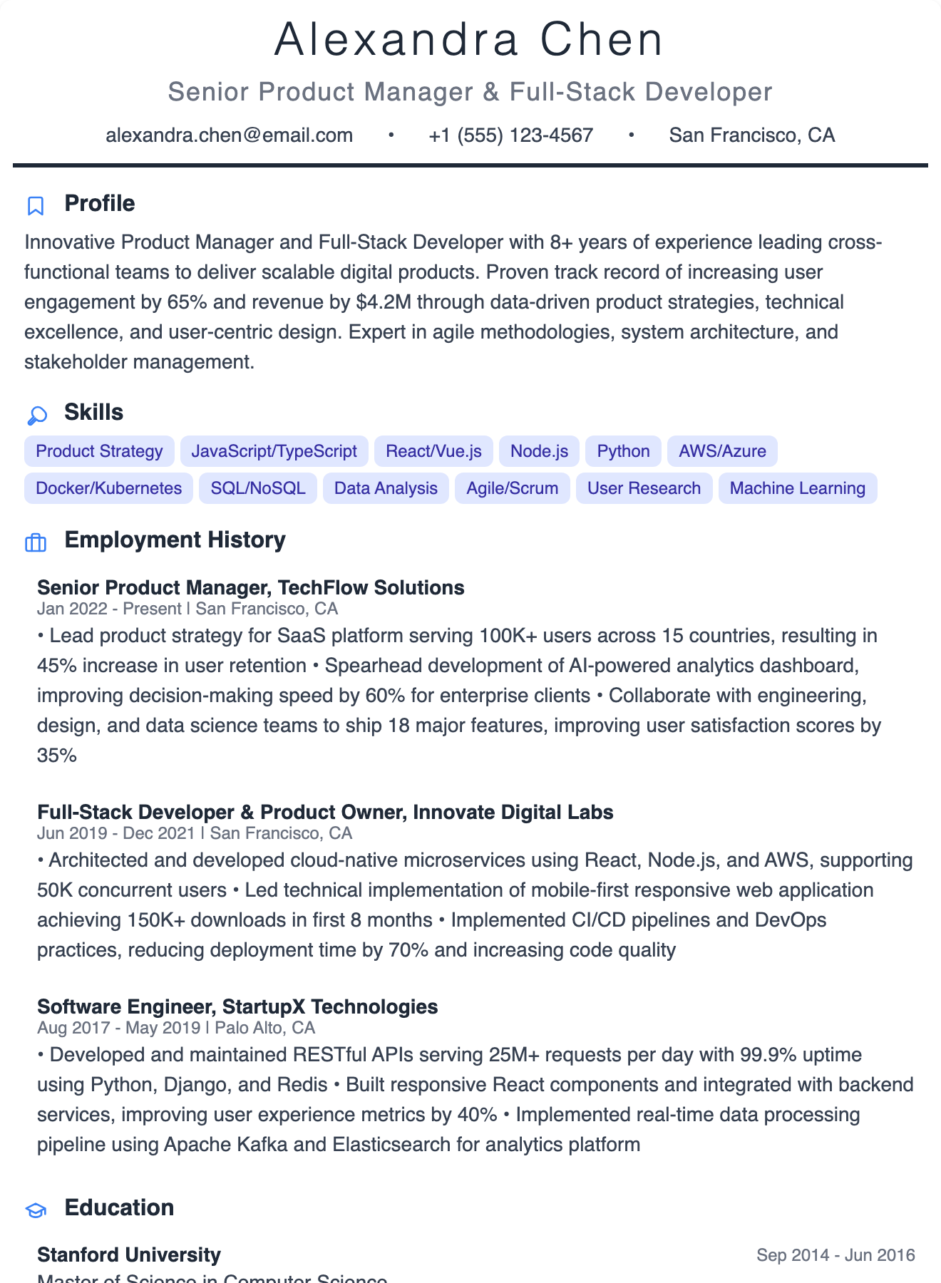 Professional Infographic Resume Template