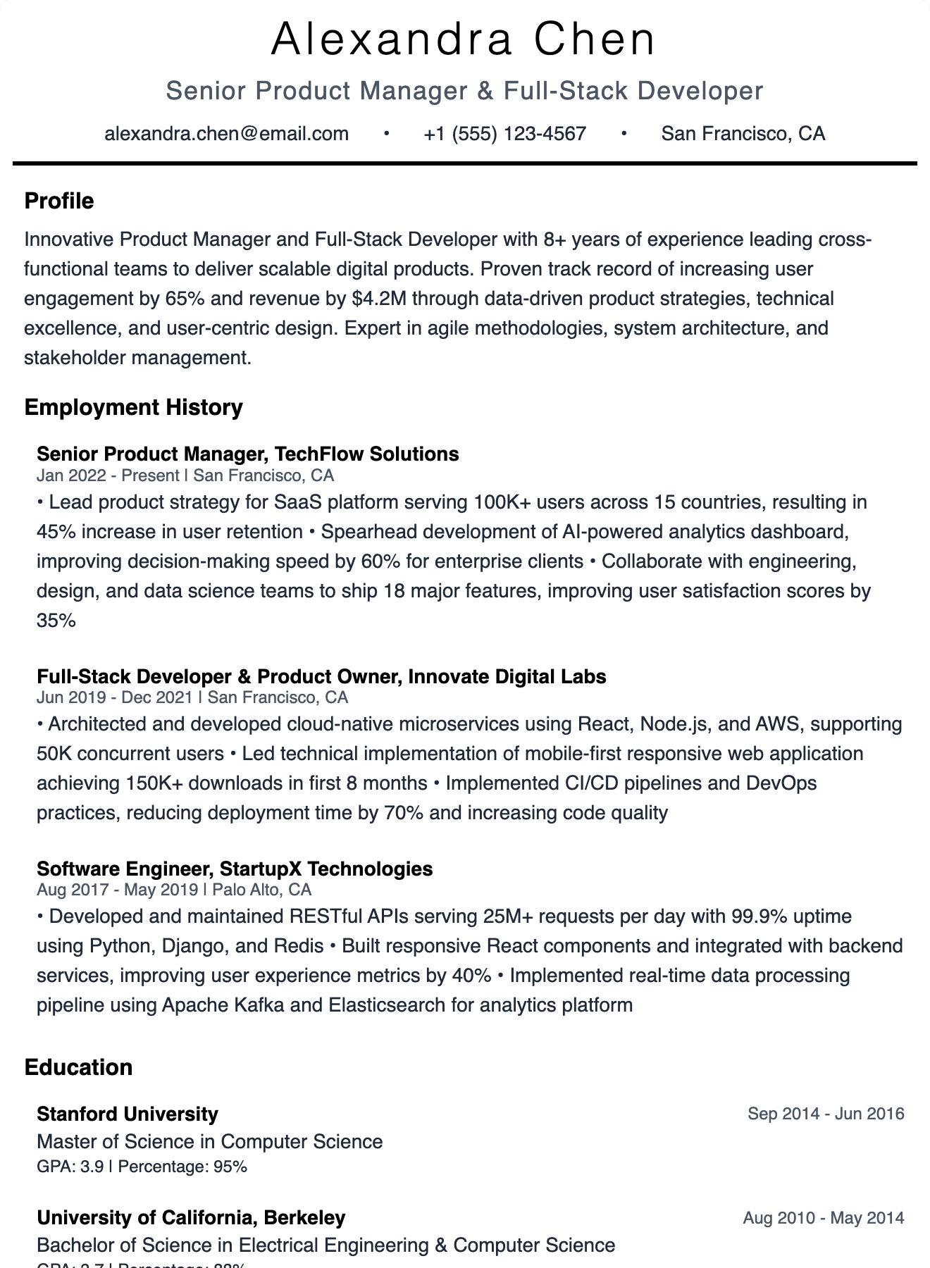 Swiss Typography Resume Template